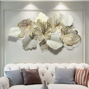 3D Wall Art Decor Metal Wall Art Modern Home Decor Wall Sculptures Gold Flower Blooming Wall Hanging Artwork Decoration for Living Room Bedroom Luxury Kitchen Gifts,132x72cm/52 x29