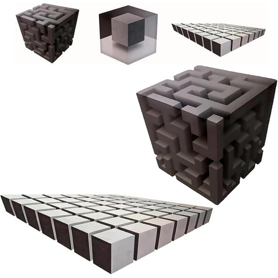 3D Wall Art Optical Illusion Corner Wall Decal - Large 19.7in Removable Peel and Stick Wall Decor, Impossible Corner Design for Living Room, Office & Dorm