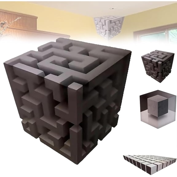 3D Wall Art Optical Illusion Corner Wall Decal, Large Removable Cube Sticker – Wall Art That Reshapes Reality, Modern Home Decor for Living Room, Office, Gallery Space (typeB)