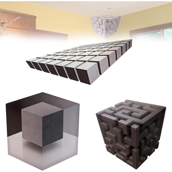 3D Wall Art Optical Illusion Corner Wall Decal, Large Removable Cube Sticker – Wall Art That Reshapes Reality, Modern Home Decor for Living Room, Office, Gallery Space (All)