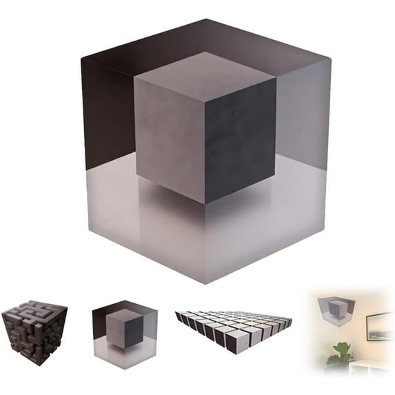 3D Wall Art Optical Illusion Corner Wall Decal - Removable Optical Illusion Corner Decor, Large Peel and Stick Wall Sticker for Office, Living Room & Dorm