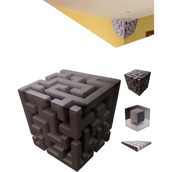 3D Wall Art Optical Illusion Corner Wall Decal, Reshapes Reality Corners, Stereoscopic Cube Sticker, Stick Graphic for Living Room, Office, Gallery Space, Unique Modern Home Decor Artwork(#A)