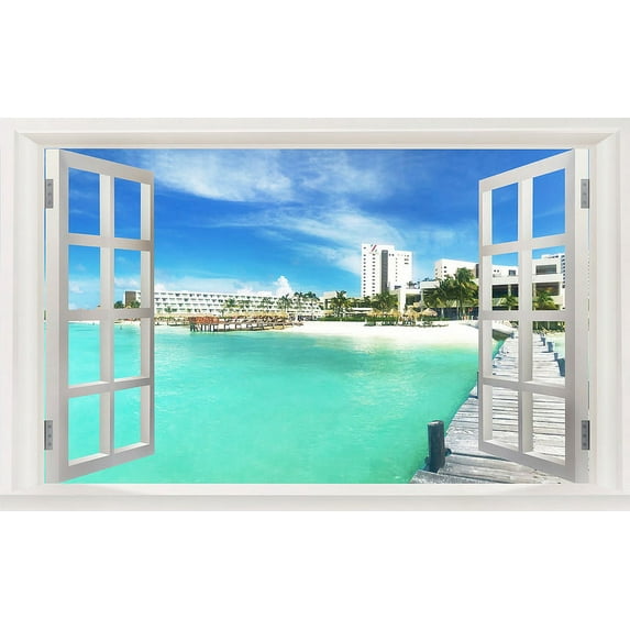 3D Wall Murals Art Decals Decorator-Cancun 2(35" X 22")