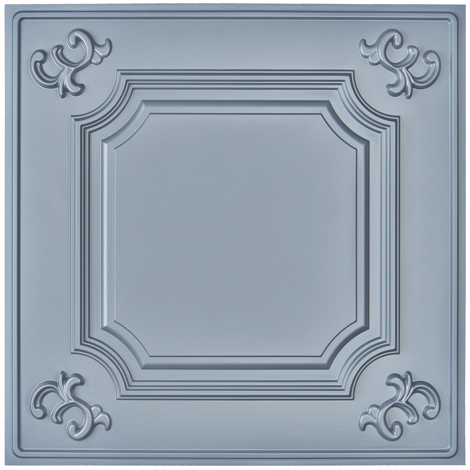 3D Wall Panel 2 Ft. x 2 Ft. Glue-up or Drop-in PVC Ceiling Tile in Grey