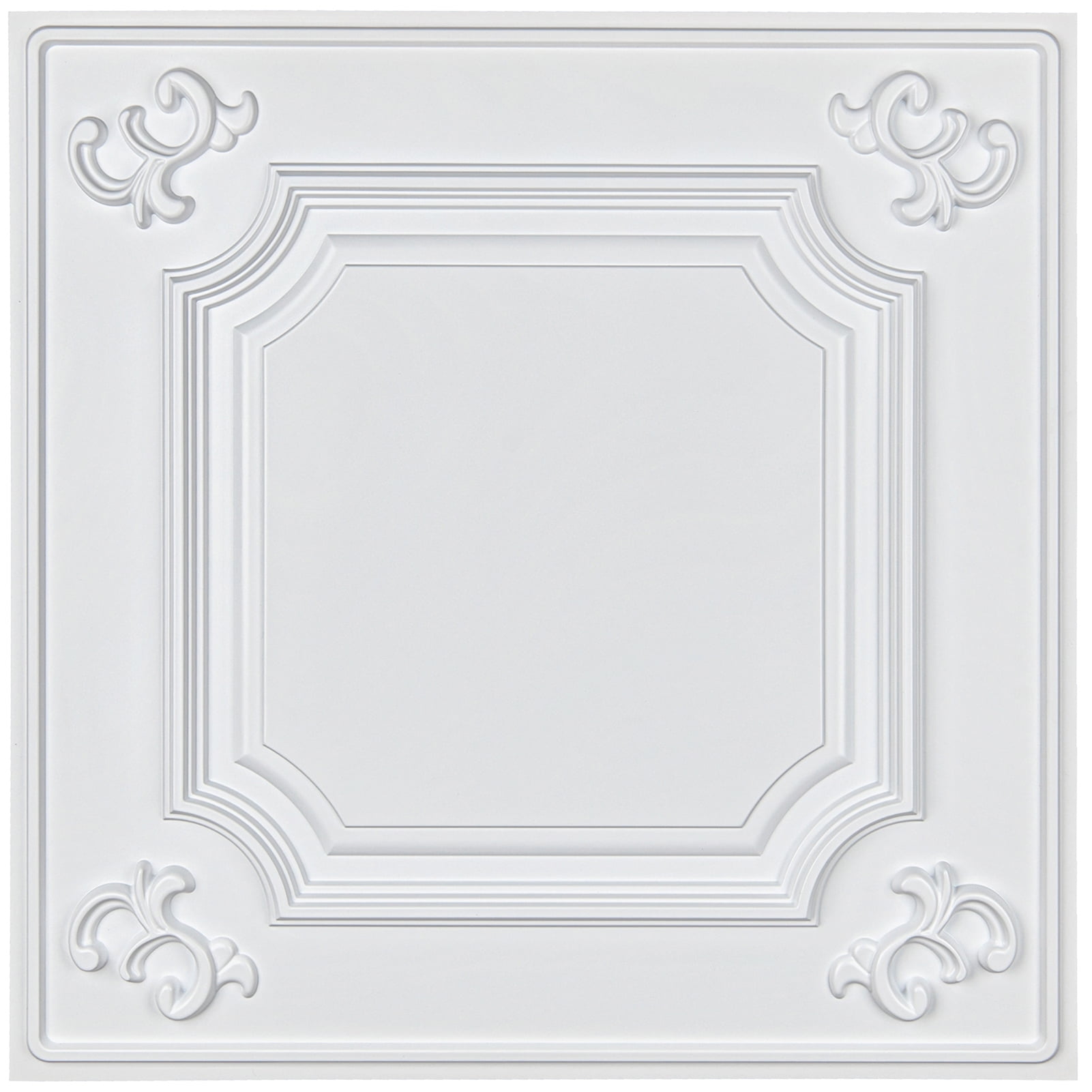 White 2 Ft. x 2 Ft. PVC 3D Wall Panel