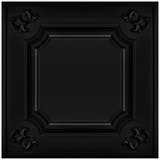 3D Wall Panel 2 ft. x 2 ft. Glue-up or Drop-in PVC Ceiling Tile in Black 12-Pack