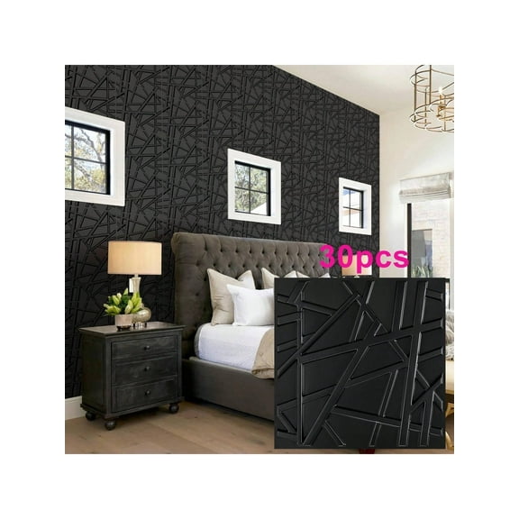 3D Wall Panel (Includes A Roll Of Mounting Tape), Interior Wall Decoration, Geometric Texture Pattern For Living Room, Lobby, Bedroom, Hotel, Office, Game Room, TV Backdrop,