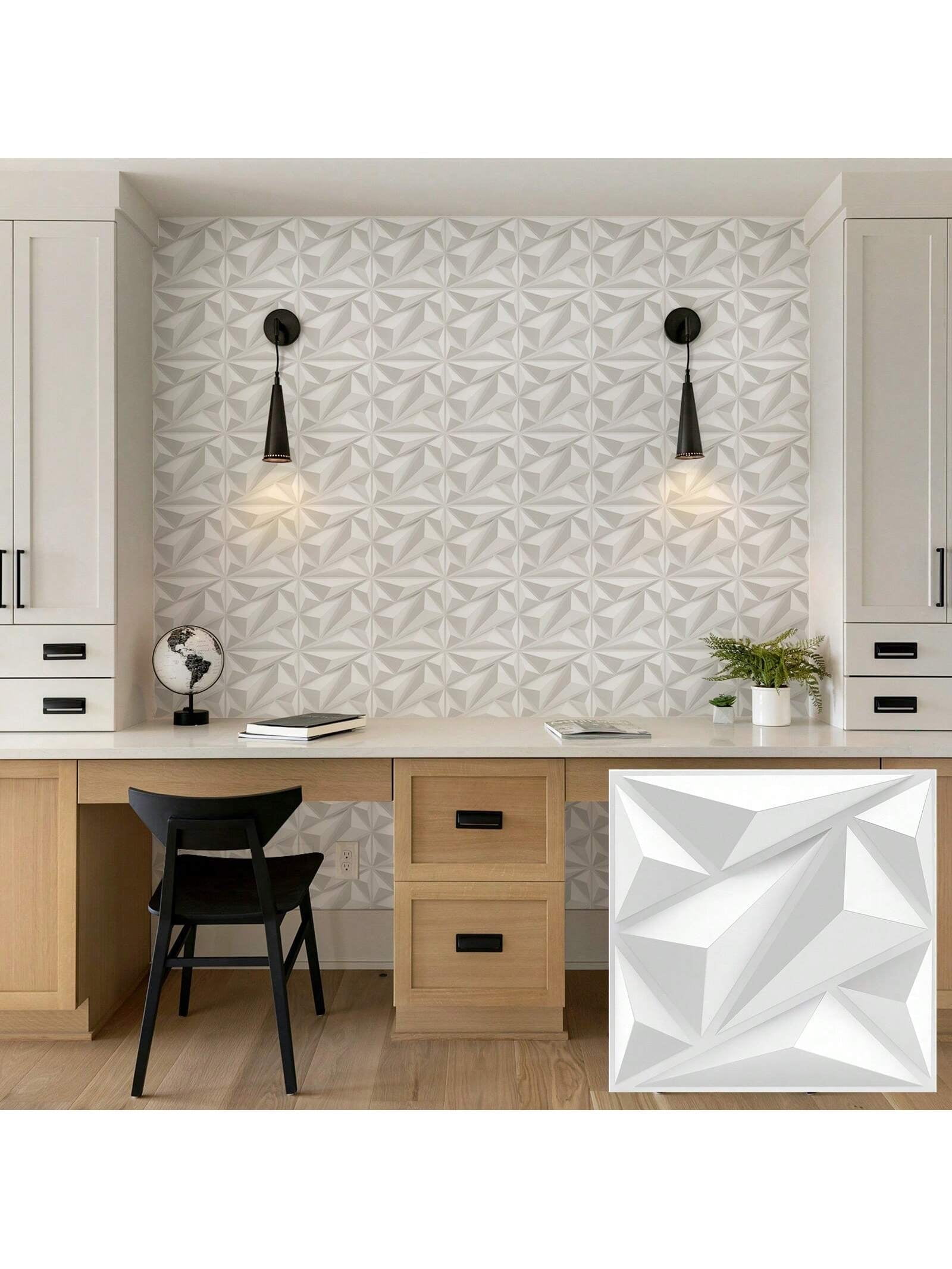 3D Wall Panel Diamond for Interior Wall Décor, PVC Flower Textured Wall Panels for Living Room Lobby Bedroom Hote