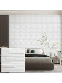 3D Wall Panel (Includes A Roll Of Mounting Tape), Interior Wall Decoration, Geometric Texture Pattern For Living Room, Lobby, Bedroom, Hotel, Office, Game Room, TV Backdrop,