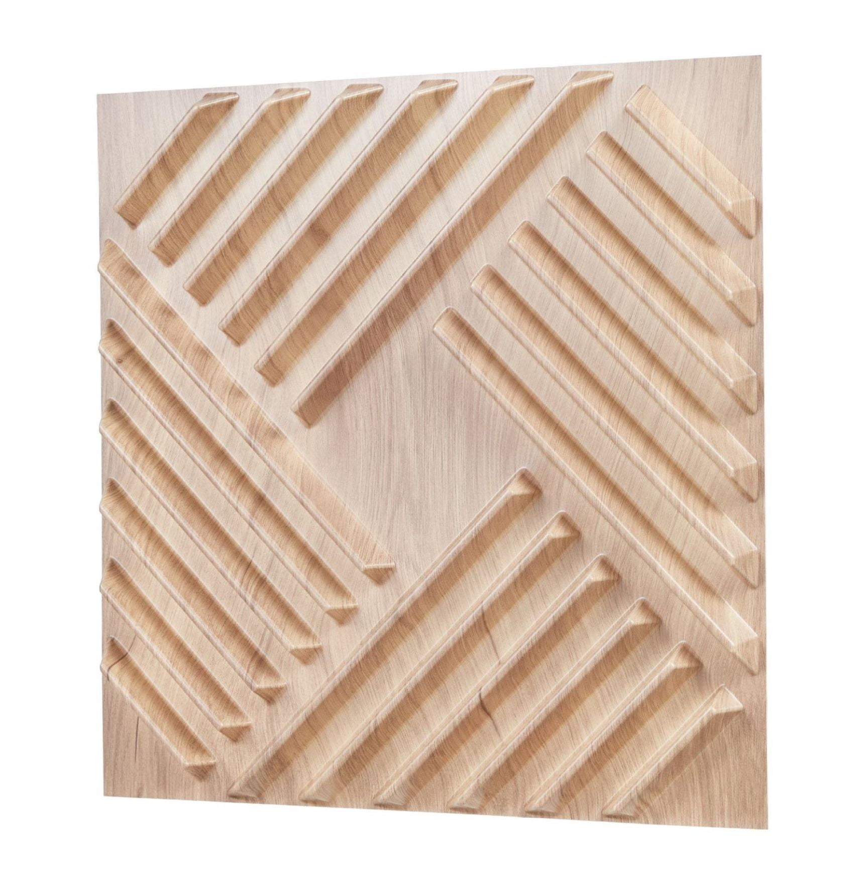 3D Wall Panels 12-Pack, 19.7x19.7in PVC Wall Tiles, 32 Sq Ft Coverage - Light Wood Slat Design for Interior Decor, Living Room, Bedroom