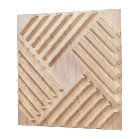 3D Wall Panels 12-Pack, 19.7x19.7in PVC Modern Art Tiles - 32 Sq Ft Coverage for Living Room, Bedroom, Interior Decor - Light Wood