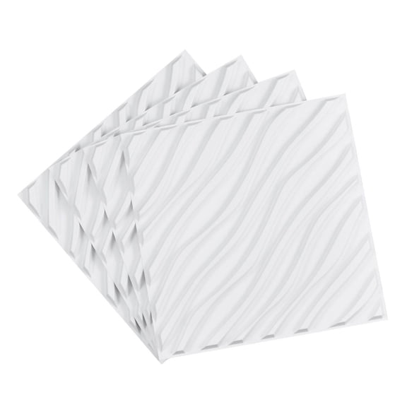 3D Wall Panels 12-Pack, 19.7x19.7in PVC Wave Tiles - 32 Sq.Ft Coverage, Modern Interior Decor for Bedroom, Living Room, Matte White