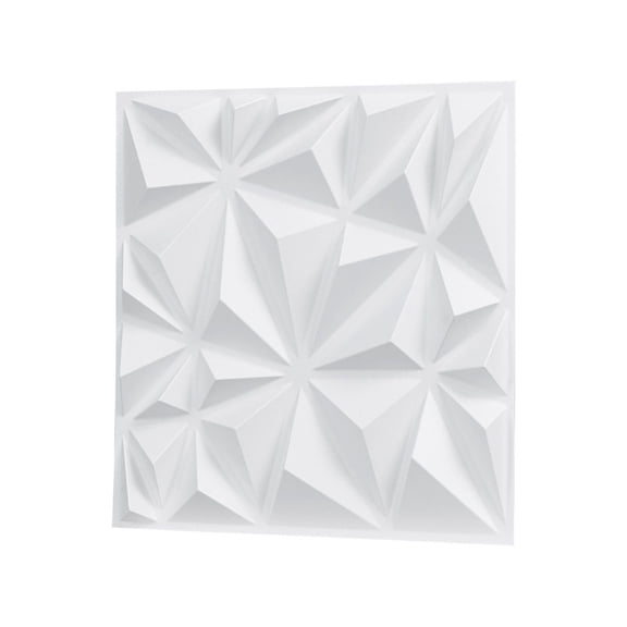 3D Wall Panels 33-Pack 11.81 x 11.81'' PVC 32 Sq.Ft Coverage Diamond Matte White