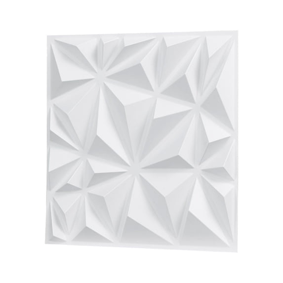 3D Wall Panels 33 Pack 11.81x11.81 Inch PVC Modern Art Minimalist Diamond Tiles 32 Sq Ft Coverage Accent Wall Panel Interior Home Decor for Ceiling Bedroom Living Room Gaming Room Matte White
