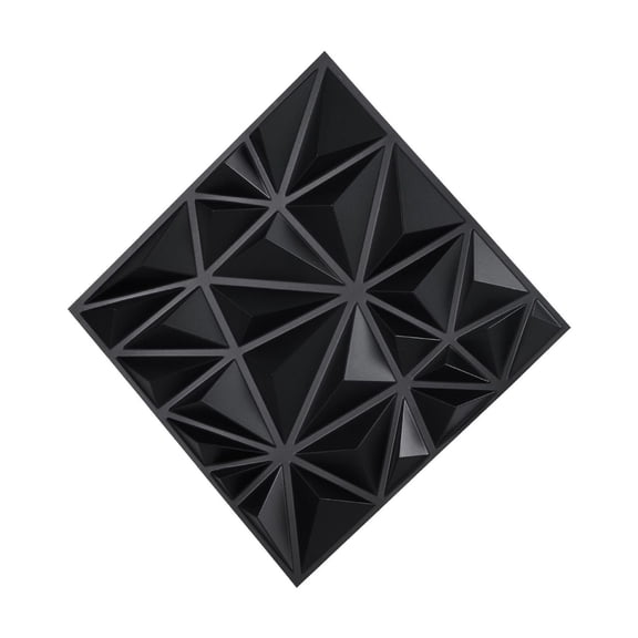 3D Wall Panels 33-Pack, 11.81x11.81in PVC Diamond Tiles, 32 Sq Ft Coverage, Modern Interior Decor for Bedroom, Living Room, Matte Black