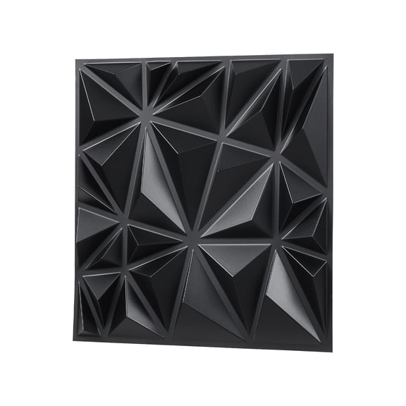 3D Wall Panels 33 Pack 11.8x11.8 Inch PVC Matte Black, Peel and Stick Wall Tile for Bedroom Living Room Ceiling Decor