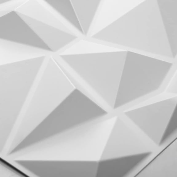 3D Wall Panels 33 Pack, Diamond Design Decorative Wall Panels, Matte White Textured Wall Tiles for Interior Wall Decor, Easy Install Accent Wall Panels 11.8 x 11.8 Inch