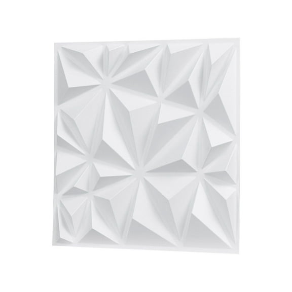 3D Wall Panels 33-Pack White Diamond PVC 32 Sq Ft - Textured Decorative Wall Tiles for Interior Home Decor, Living Room, Bedroom, DIY Remodel