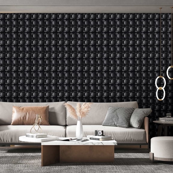 3D Wall Panel Diamond for Indoor Wall Decoration for Living Room Lobby Bedroom Hotel Office, Black, White 30cm x 30cm