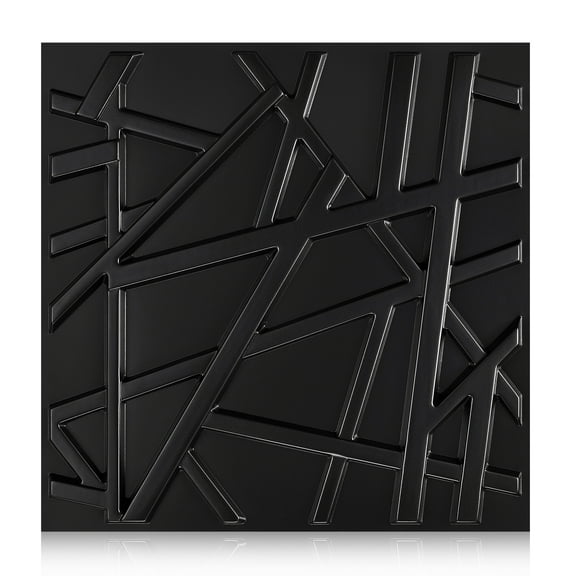 30Pack 3D Wall Panels for Interior Wall Décor Black 11.8"*11.8" Covering Panels, PVC Textured 3D Wall Tile for Living Room, Bedroom DIY Interior Décor