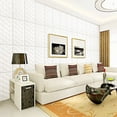 thumbnail image 1 of 3D Wall Panels Peel and Stick Wallpaper Home Background Decor Wall Stickers for Bedroom/Living Room, Self-Adhesive Waterproof Anti-Collision Soft Wall Mat, 23.62"x11.81(Pink), 1 of 12
