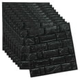 thumbnail image 1 of 3D Wall Panels Peel and Stick 10PCS Foam Brick Wallpaper for Bedroom Faux Stone Wall Panel Self-Adhesive Wallpaper, 32CM*32CM*6MM - black, 1 of 7