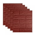 thumbnail image 1 of 3D Wall Panels Stick and Peel, Brick Printable 3D Wallpaper Stick and Peel Self Adhesive Waterproof Foam Faux Brick Paneling for Bedroom, Bathroom, Kitchen, Fireplace (5 Pack, 15.16x13.78",Red-Brown), 1 of 9