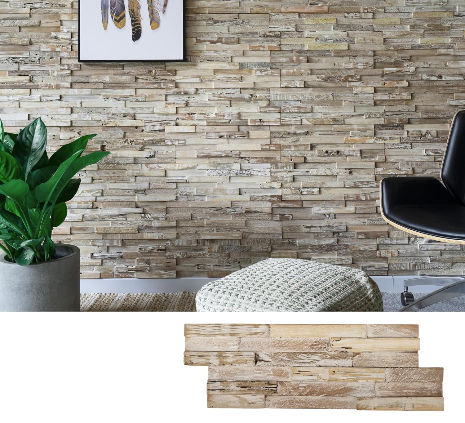 3D Wall Panels, Wood Panels Made of Barnwood Planks, Each Wood Panel is