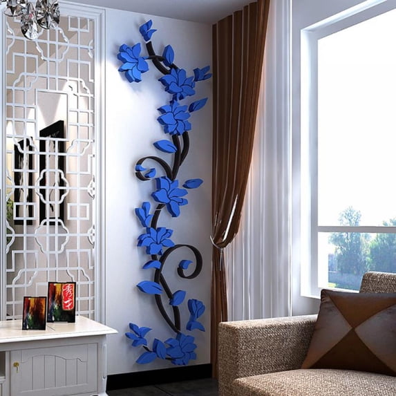 3D Wall Sticker, Flower Tree Wall Decal Home Decor for Living Room Bedroom TV Background