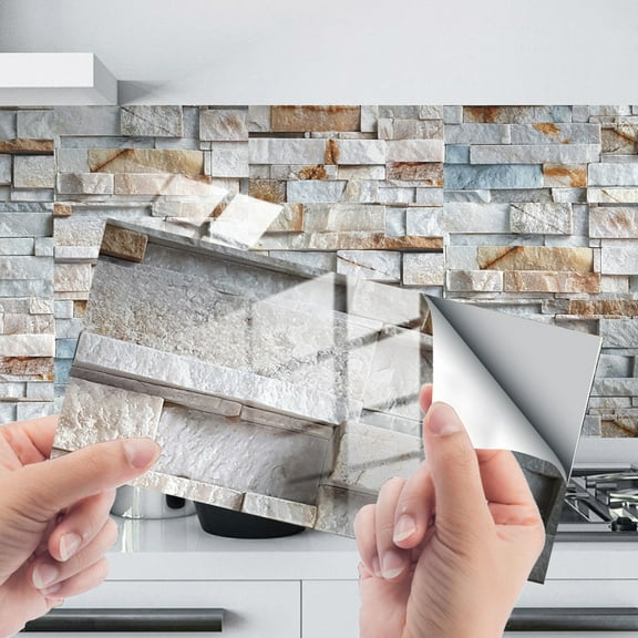 3D Wall Sticker Wallpaper Verdsylv 12-Pack 3D Peel and Stick Brick Wall Panel Tiles, Self-Adhesive Faux Stone Backsplash for Kitchen, Accent Wall for Bathroom, Basement Bar and Home Renovation, K