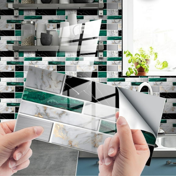 Verdsylv 3D Stone Brick Wallpaper Stickers - 12-Pack Peel & Stick Backsplash for Kitchen & Bathroom - Realistic Textured Design, Easy Diy Installation - Waterproof & Rental-Friendly Upgrade