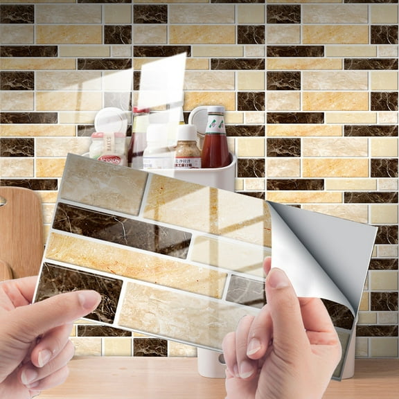 3D Wall Sticker Wallpaper Verdsylv 12-Pack 3D Peel and Stick Brick Wall Panel Tiles, Self-Adhesive Faux Stone Backsplash for Kitchen, Accent Wall for Bathroom, Basement Bar and Home Renovation, E