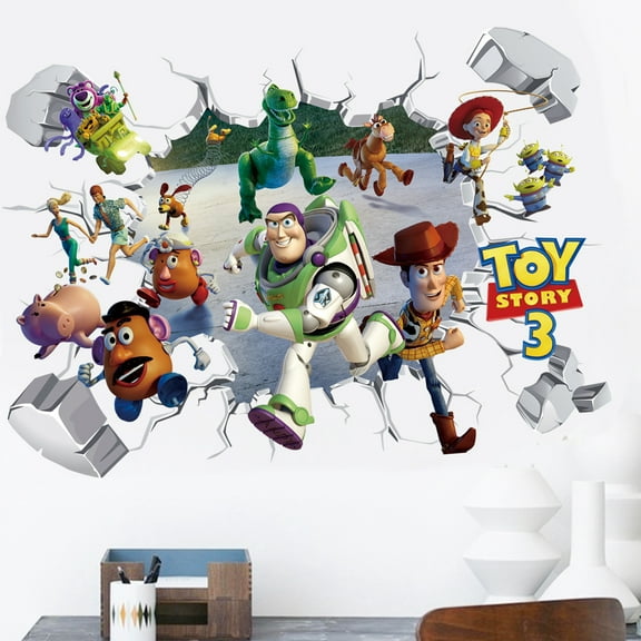 3D Wall Stickers Toy Story Cartoon Kids Toy Story Wall Decals Peel and Stickers for Walls Bedroom Living Room Home Décor(15.7X23.7) Inch