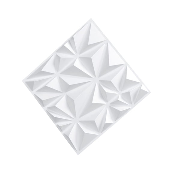 3D Wall Tiles 11.81x11.81in, 33-Pack PVC Modern Art Tiles - 32 Sq.Ft. Coverage for Interior Decor, Living Room, Bedroom & Gaming Room - Matte White