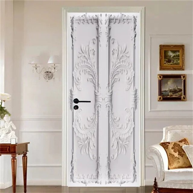 3D Wallpaper Door Stickers PVC Europe Style Mural for Bedroom Fridger