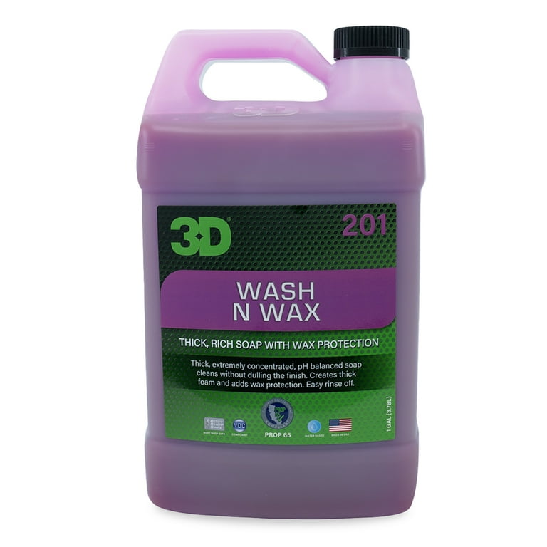 3D Wash N Wax Car Wash Soap pH Balanced Easy Rinse Scratch Free