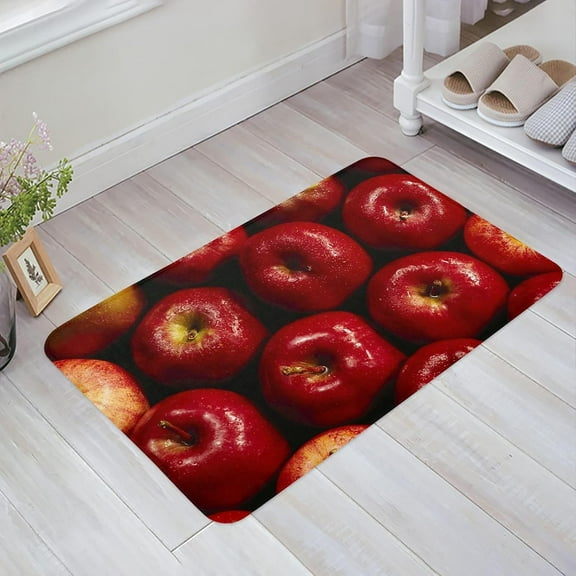 3D Washable Indoor Doormat, Non Slip Floor Mat Red Apples Area Rug Entrance Front Door Mat, Welcome Mats Entryway Rug for Kitchen Home Patio 18" x 30",24fe23daA147