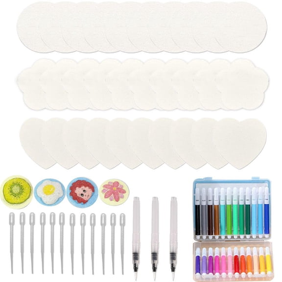 3D Water-Reveal Painting Paper, Kids DIY Craft Kit with Wood Pulge Sponge & Foam Texture, Magic Coloring Art Toy for Children, No Mess Creative Activity