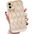 thumbnail image 1 of 3D Water Ripple Pattern Case for iPhone 11 6.1 inch, Solid Color Cute Curly Waves Frame Shape Phone Case Glossy Shockproof Soft TPU Anti-Scratch Phone Cover Slim Bumper Case - White, 1 of 17
