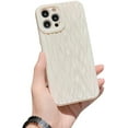 thumbnail image 1 of 3D Water Ripple Pattern Case for iPhone 12 Pro Max, Solid Color Cute Curly Waves Shape Phone Cover Raised Camera Protection Slim Soft Shockproof TPU Bumper Case for Girls Women - White#2, 1 of 18