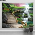 thumbnail image 1 of 3D Waterfall Scenery Tapestry Wall Hanging Park's Garden Spring Tree Blooming Flowers Landscape Polyester Wall Tapestry, 1 of 5