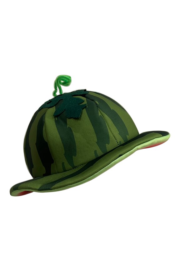 3D Watermelon Bucket Hat For Halloween Party Celebration Dressingup Wide Brims Fruit Headgear Hat for Holiday Gifting