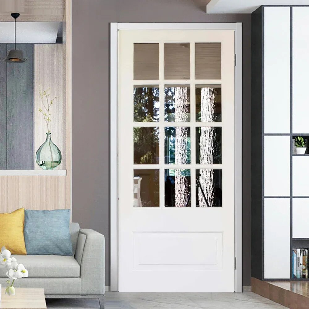 3D Waterproof Door Sticker White Wood Selfadhesive Wallpaper Doors