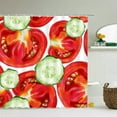 thumbnail image 1 of 3D Waterproof Fabric Shower Curtains Strawberry Watermelon Pineapple Fresh Printing Bath Curtain large 240X180 Bathroom Screen, 1 of 5