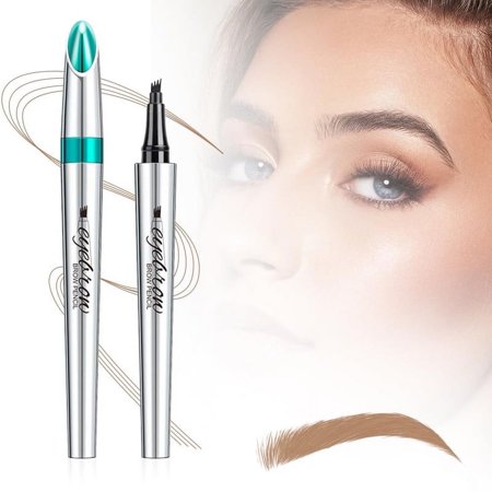 3D Waterproof Microblading Eyebrow Pen, 4 Tip Tattoo Pencil Creates Natural Looking Brows Effortlessly, Waterproof Makeup Fine Stroke Microblading Eyebrow Pencil Creates Natural (dark brown)