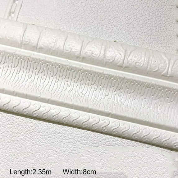 3D Waterproof Wall Edge Sticker Self Adhesive Wall Trim Line Border Baseboard Edge Sticker Wall Border Peel and Stick Embossment Home Decoration for Kitchen Bathroom Office Hotel