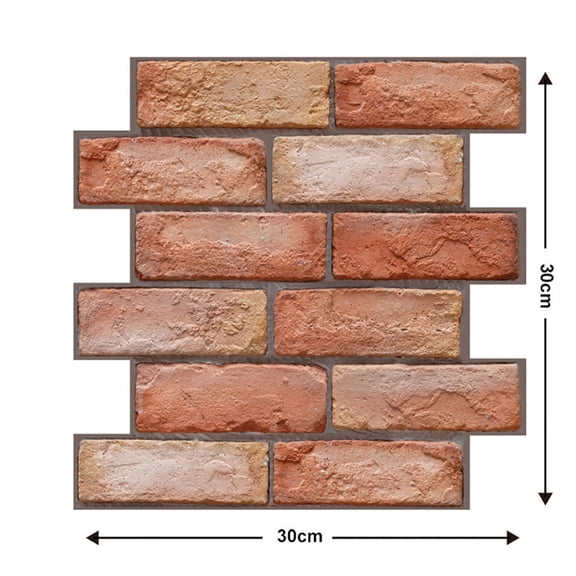 3D Waterproof Wall Sticker Panel, Self-Adhesive Brick Decal for Household Home Decor D