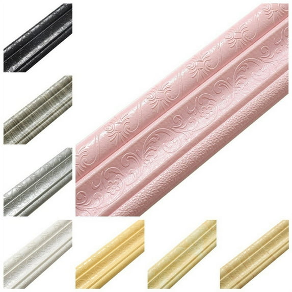 3D Waterproof Wallpaper Border Peel and Stick Wall Border Foam Mirror Borders Removable Self Adhesive Tiles Stickers