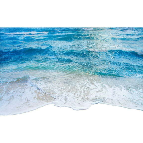 3D Waves Beach Floor Stickers Sea Stickers Wall Print Decal