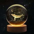 thumbnail image 1 of 3D Whale Crystal Ball Night Light - LED Glass Light Hologram Lamp with Solid Wood Base, USB Powered Ball Lamp with Adjustable Brightness for Home Decor Display Gift, 2.4inch(60mm), 1 of 8